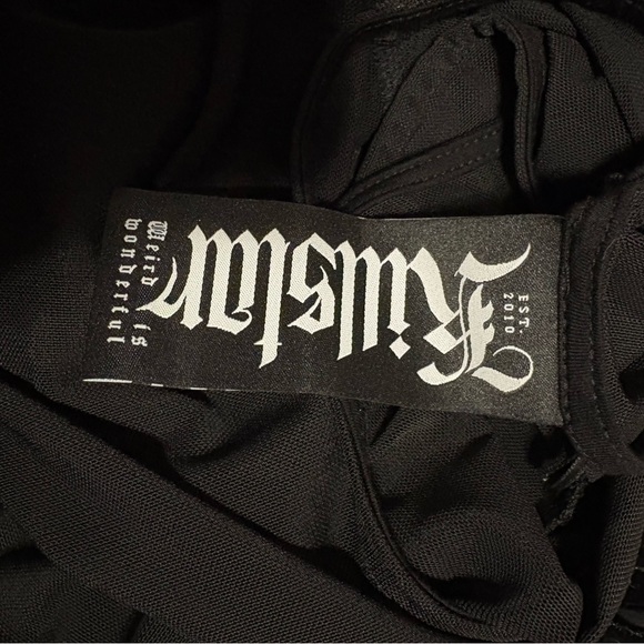 Killstar Black Long Sleeve Dress with Sheer Accents - Picture 8 of 10